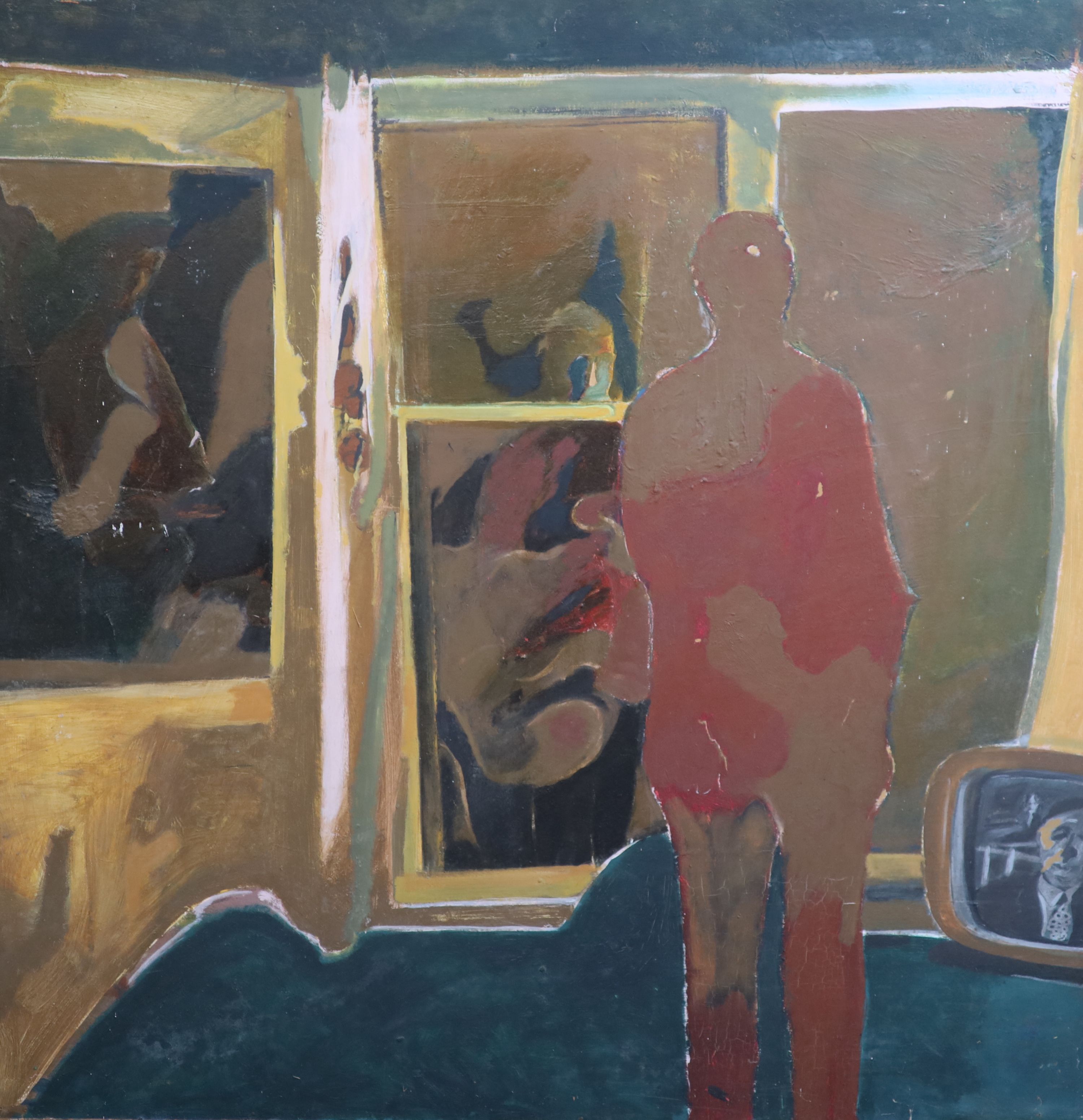 Harold Mockford (1932-), Reflections, 1970, Oil on board, 122 x 122 cm.